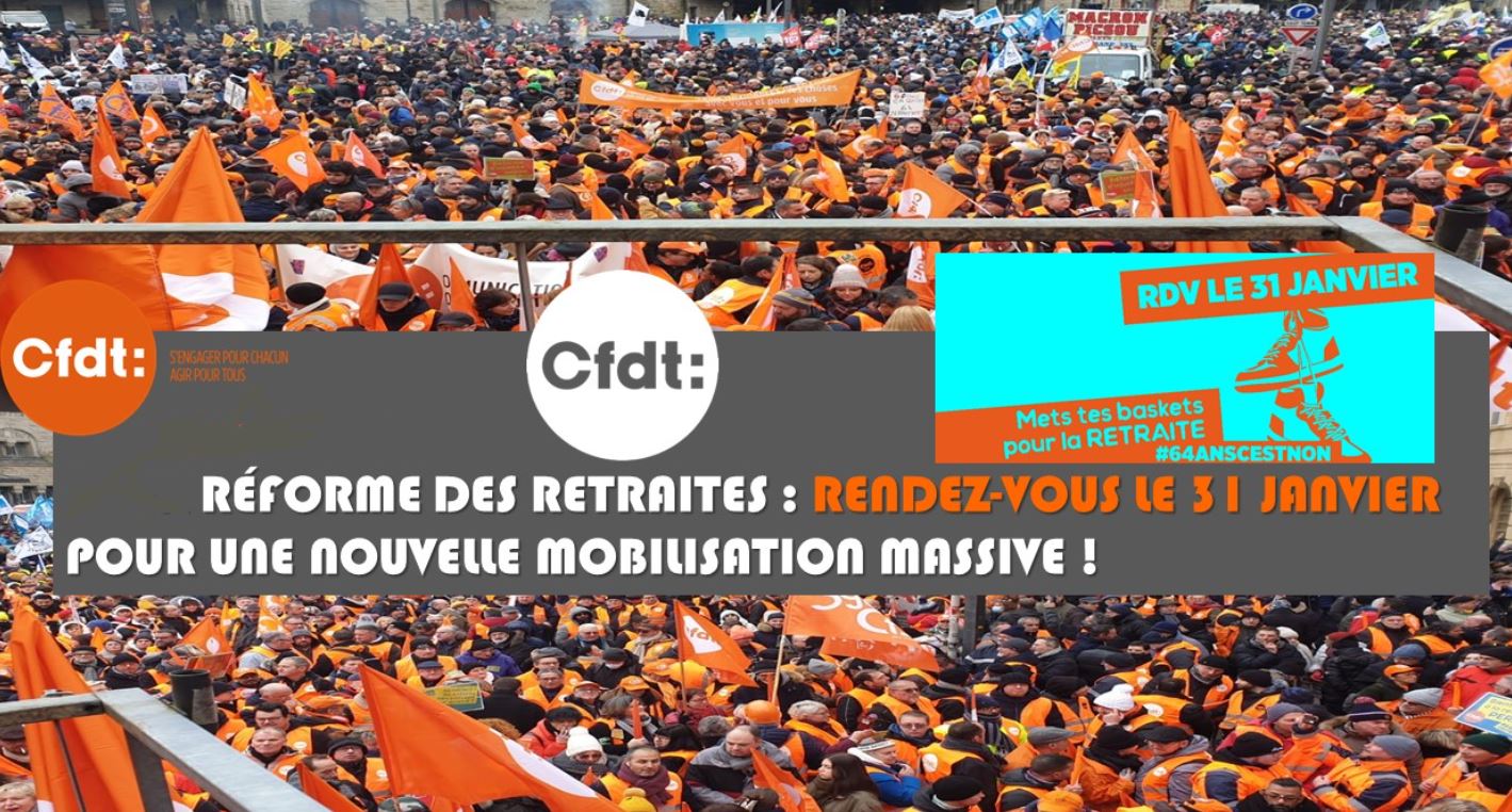 19 janvier 2023 : Forte mobilisation contre cette réforme des retraites !